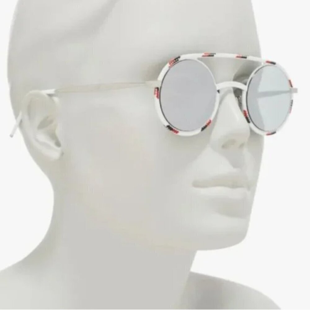 DIOR HOMME Synthesis 43mm Round Sunglasses Red White Black